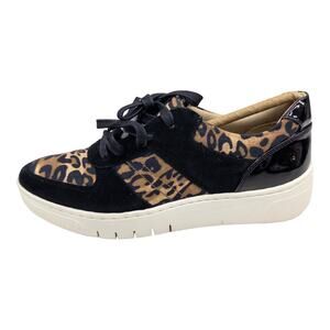 Naturalizer Hadley   Leopard  Suede Lace up Sneakers 6.5